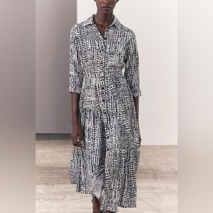 Zara Long Printed Belted Dress,
Size M